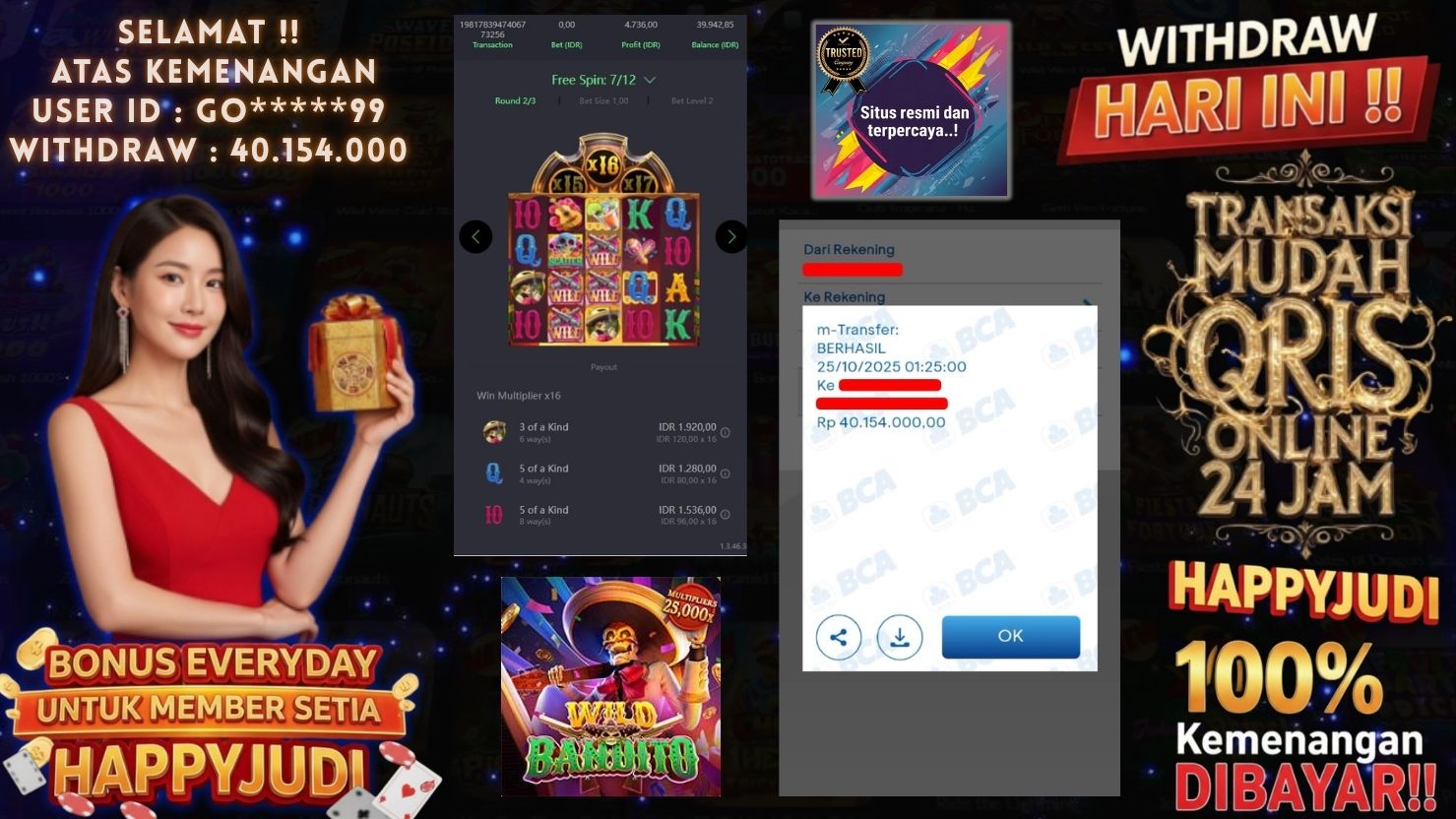 HAPPYJUDI JACKPOT SLOT WILD BANDITO